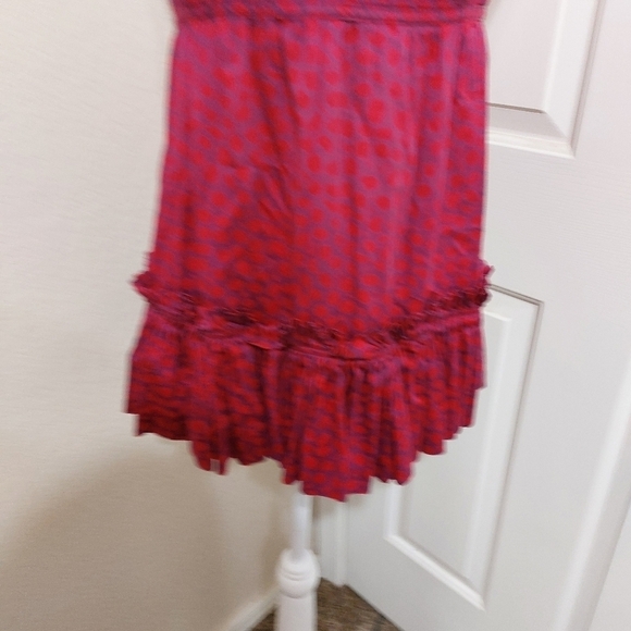 MARC JACOBS babydoll red purple tank Y2K drop waist ruffle waist buttoned back 4 - Picture 3 of 13